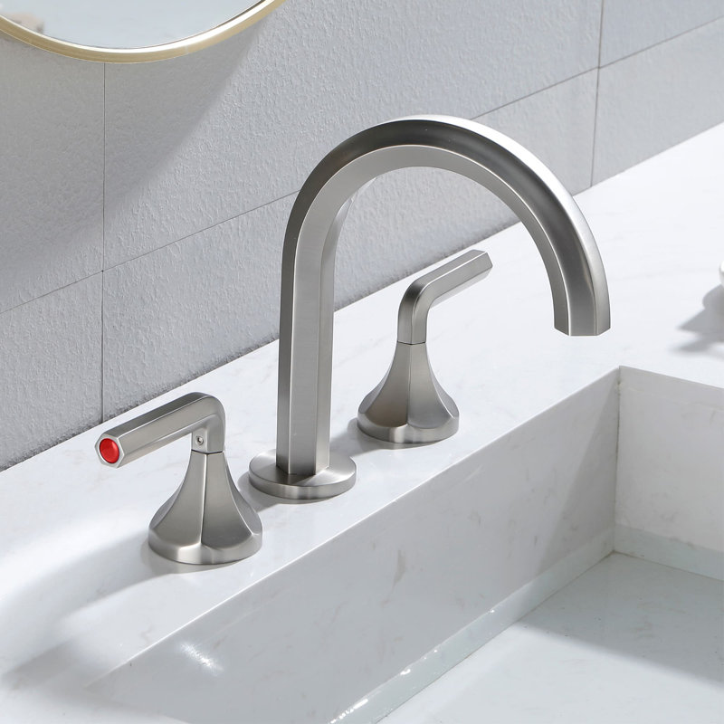 Widespread 2-handle Bathroom Faucet, Brushed Nickel