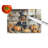 Yorkie Fall Kitchen Pumpkins Glass Cutting Board Large