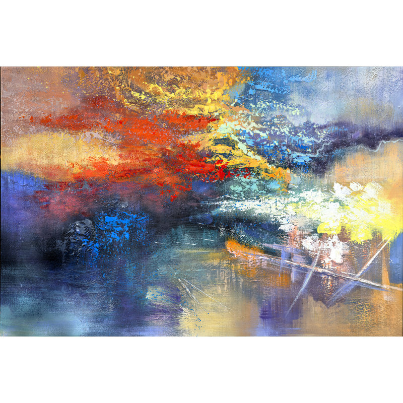 Rivière en automne, giclée sur toile 40 "x 60" signée par Hulis Mavruk, H 30 po x l 45 po