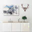 White Wolf with a Mountain Landscape Watercolour - Wrapped Canvas-56637456