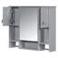 Armoire de rangement murale moderne 35 po x 28 po avec miroir et barre à serviettes, panneau de fibres à densité moyenne durable, tablettes réglables-691476109