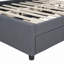 Lit plateforme tapissier avec 2 tiroirs et 1 lit gigogne, tête de lit classique-34233221-34233219