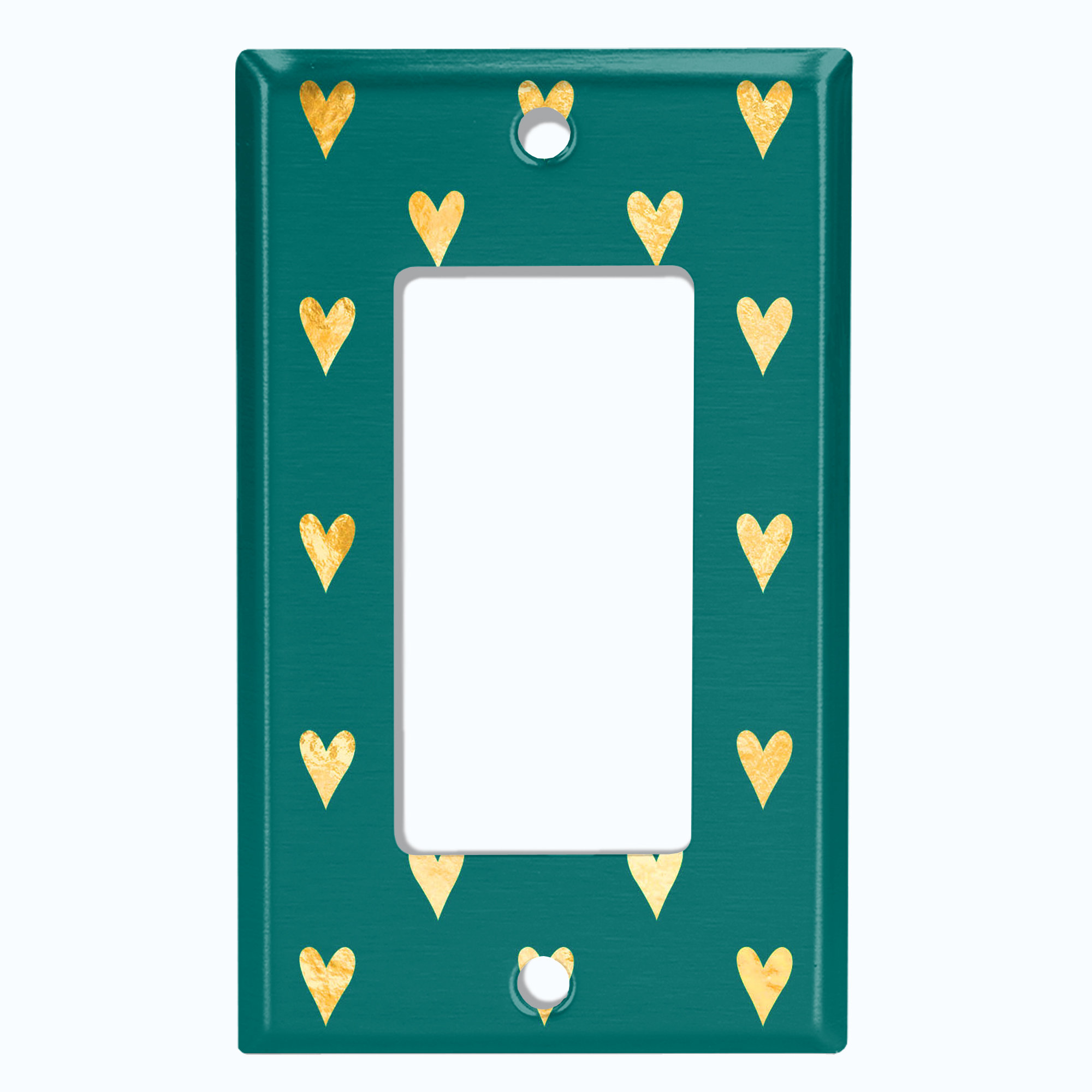 WorldAcc Damask Yellow Hearts Elegant 1-Gang Rocker Wall Plate | Wayfair