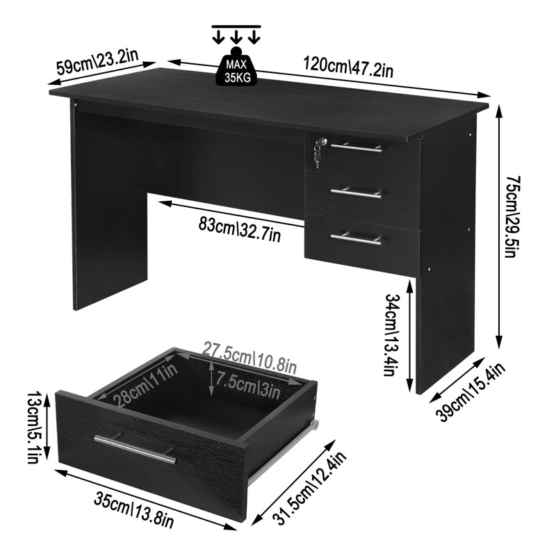 Honoria Writing Desk, Black