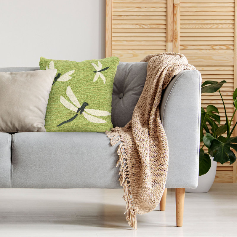  Dragonfly Square Pillow Cover & Insert, Green