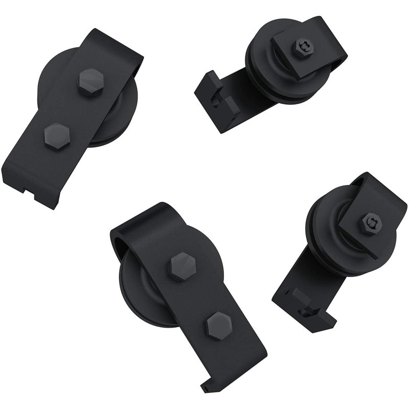 JUBEST 51" Black Steel Bi-Folding Barn Door Hardware Kit