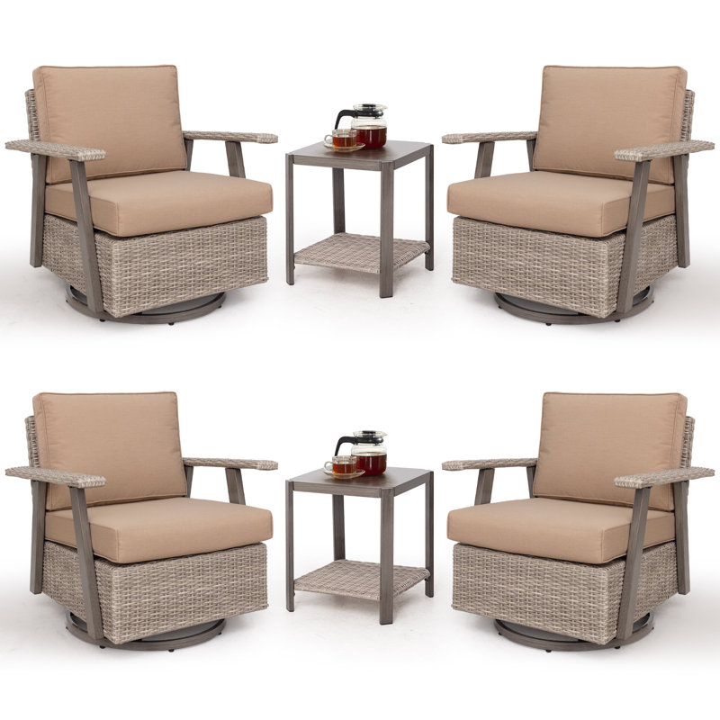 Fauteuil de patio 6 pièces 6 pièces, Brun