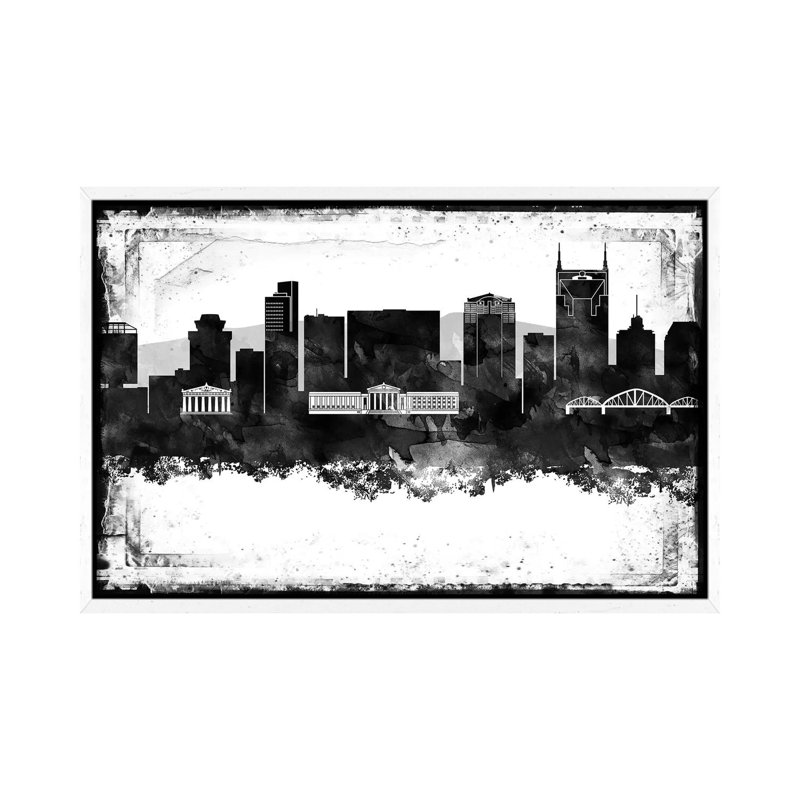 Nashville Skylines - Print on Canvas, White Framed, 101.6 cm H x 66.04 cm W
