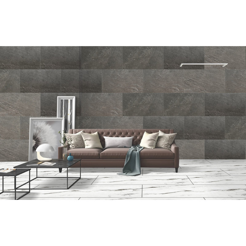 Panneaux muraux gris en pierre 35,4 po x 23,6 po Falkirk Johnstone (paquet de 5)