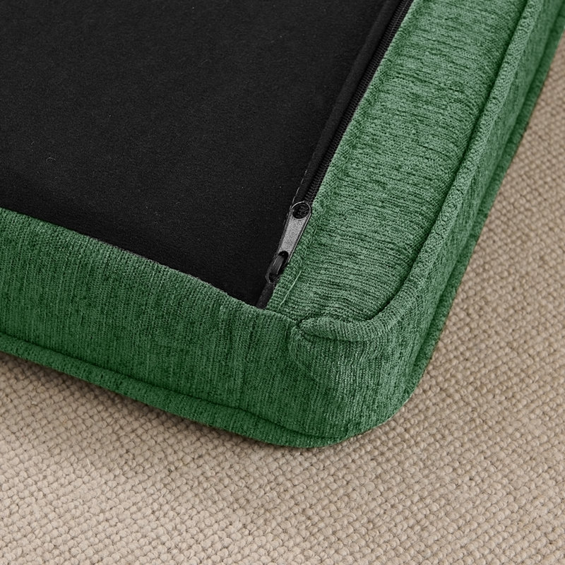 Élégant lit pour animaux de compagnie rectangulaire pour chiens grands et surdimensionnés, canapé-lit surélevé durable, canapé pour chien confortable, canapé pour chien en tissu de lin moderne et tendance - Vert olive