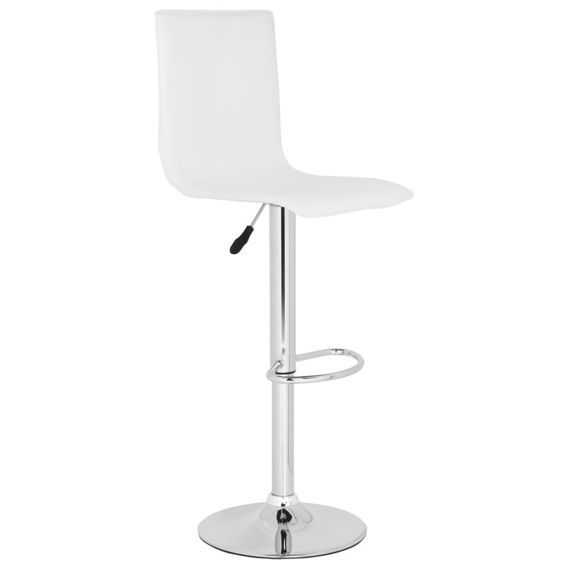 Bunky Swivel Upholstered Adjustable Height Counter Stool with Metal Frame, White