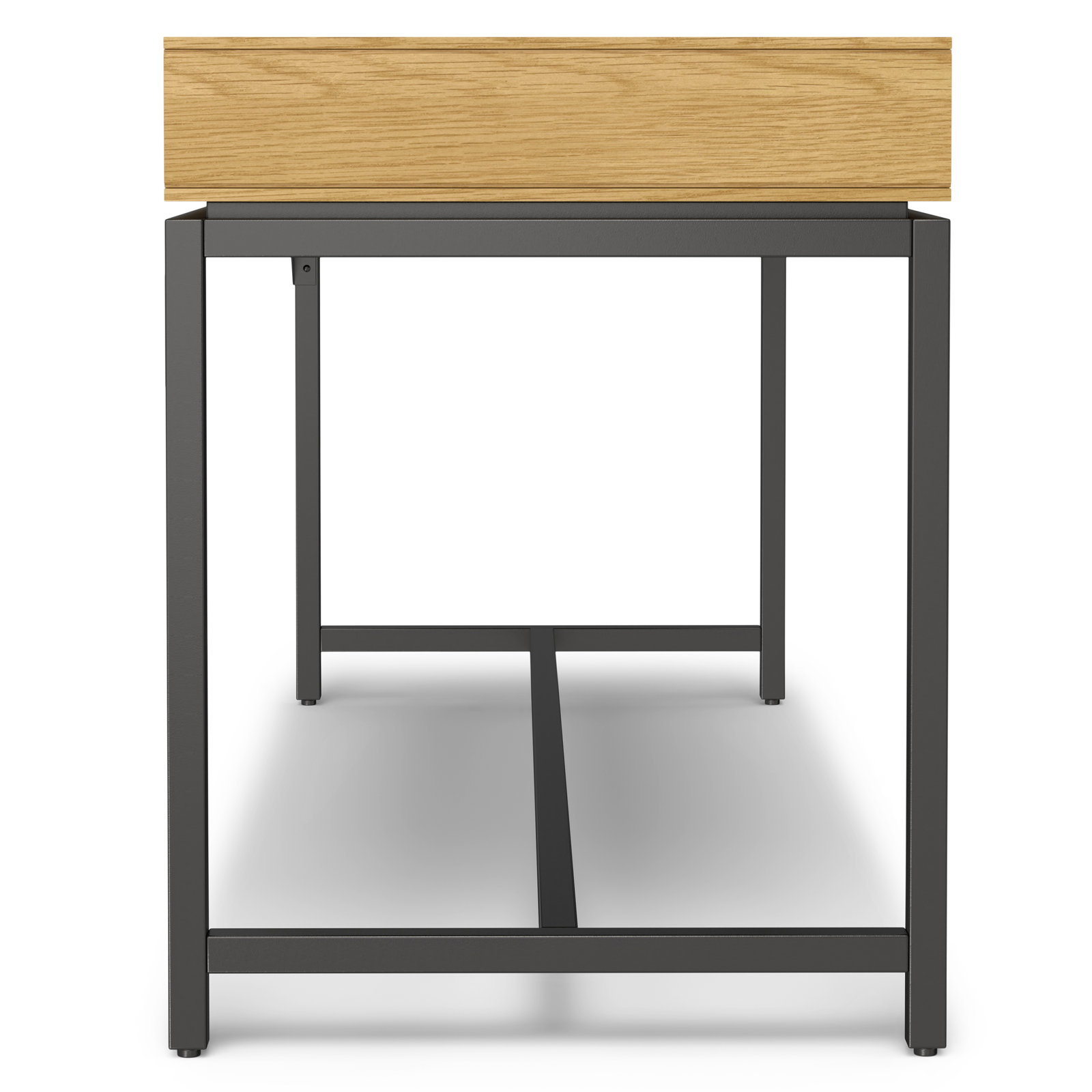 Lars Writing Desk, 31.50" H x 72" W x 24" D, Oak/Black