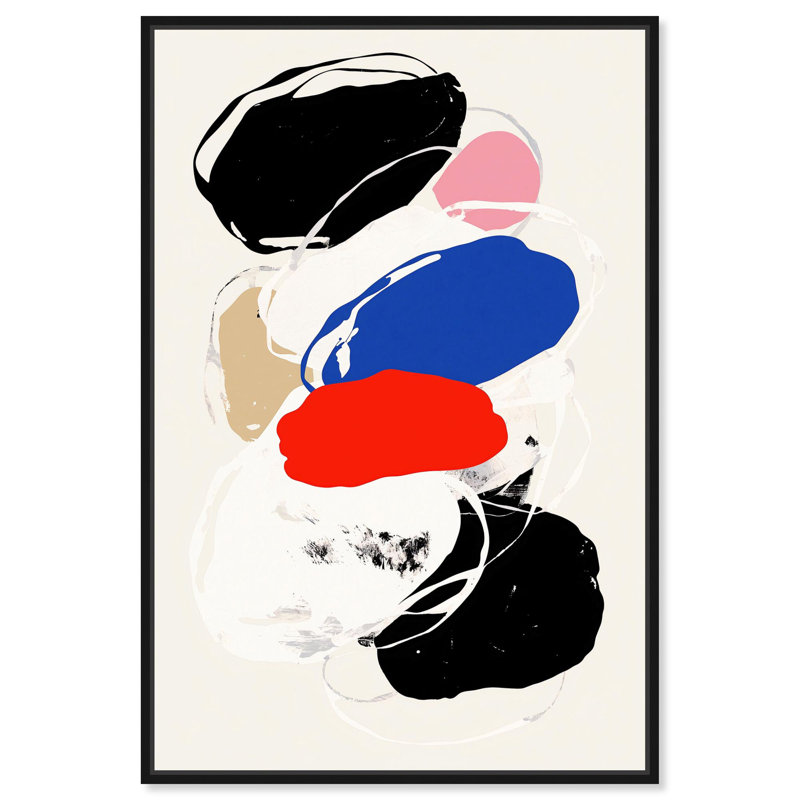 Art mural moderne sur toile Dalio III , Cadre flottant noir, H 16 po x l 11 po