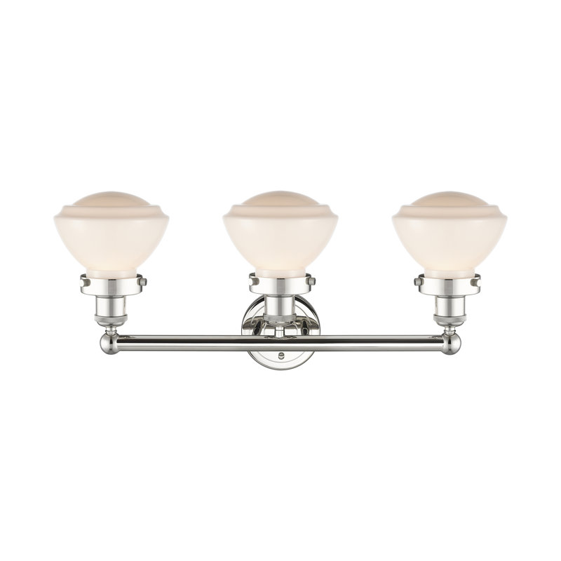 Almarosa 3 - Light Dimmable Vanity Light, Matte White, Polished Nickel