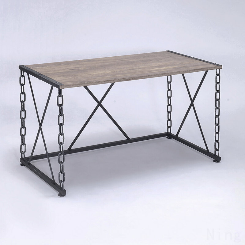 Rectangular Desk, Rustic Oak & Antique Black