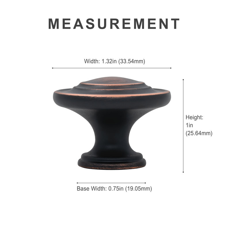 Classic Collection  1 5/16" Diameter Round Knob Multipack, Oil Rubbed Bronze