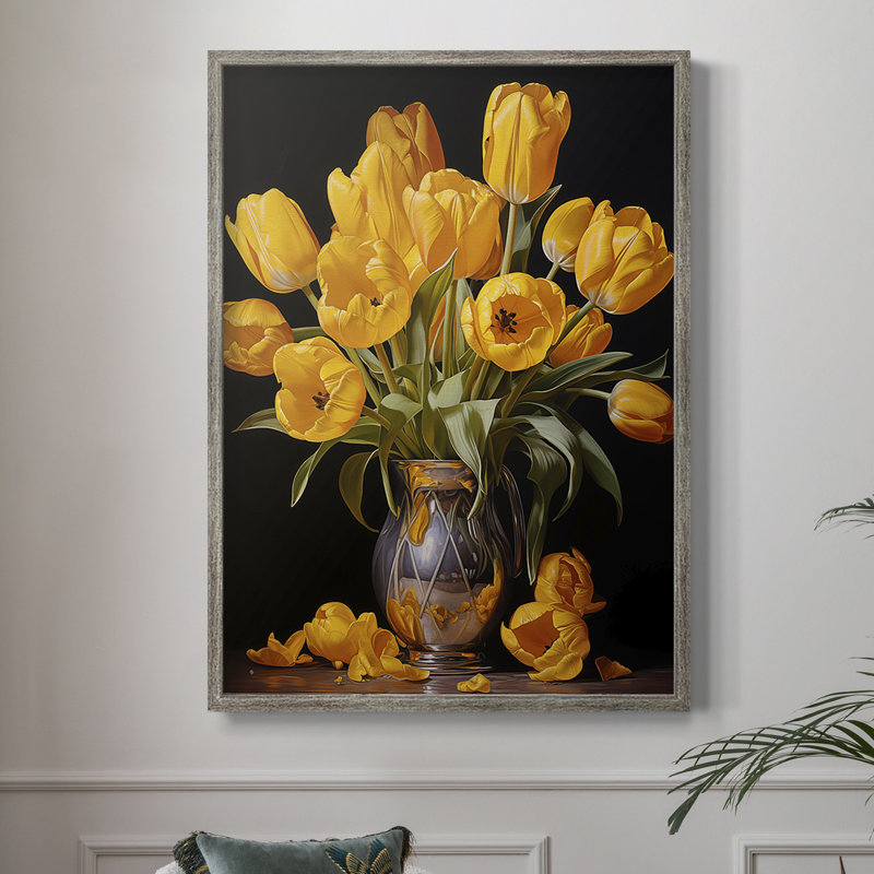 Reproduction encadrée FLORAL Series DCCXCVIII - bois massif, H 11 po x l 9 po