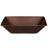 17" Rectangle Wired Rim Vessel Hammered Copper Sink
