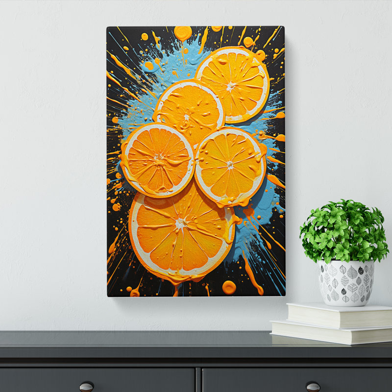 Sliced Orange Action - Wrapped Canvas, 60cm H x 40cm W x 3cm D