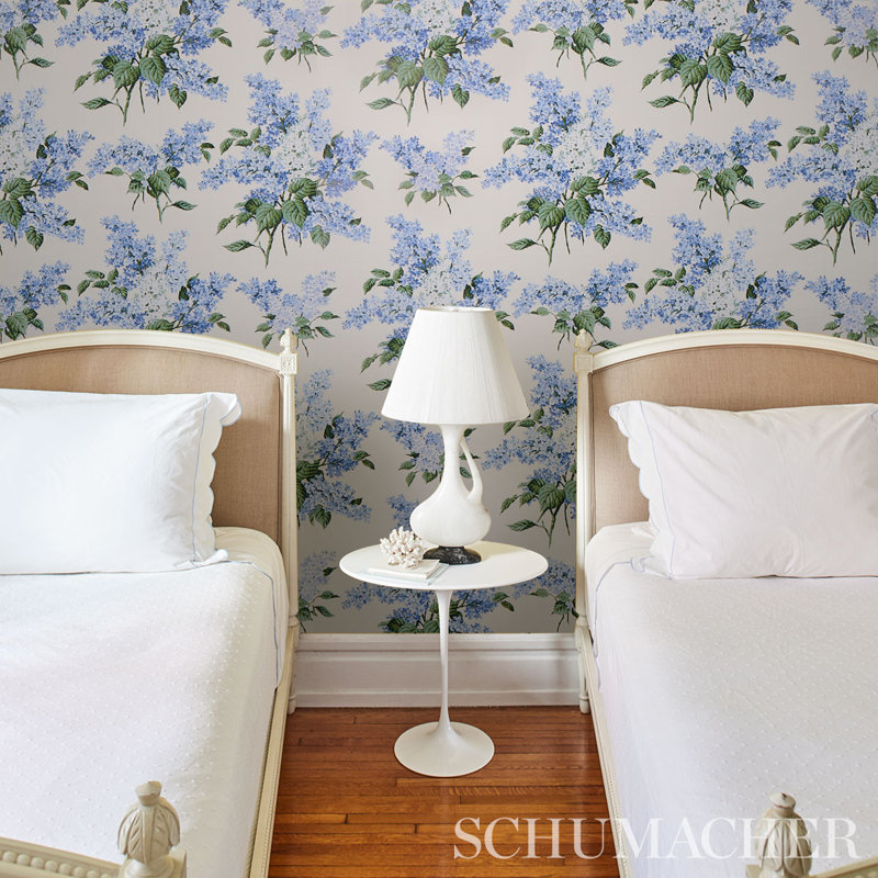 Schumacher x Johnson Hartig Proust'S Lilacs Wallpaper, Blue