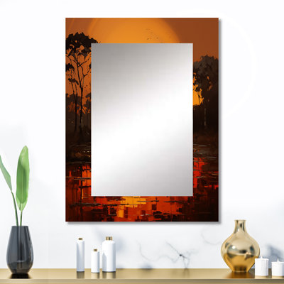 African Savannah Serenade VI - miroir mural art africain, miroir décoratif global, impression d'art en métal