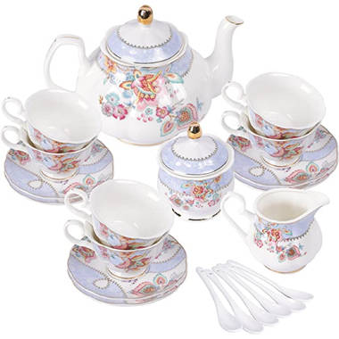 House Of Hampton® Stets 32oz. Floral Teapot Set For 4 & Reviews