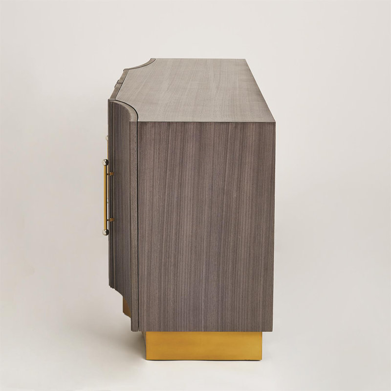 Gray Walnut Traditional Cabinet with Adjustable Shelving