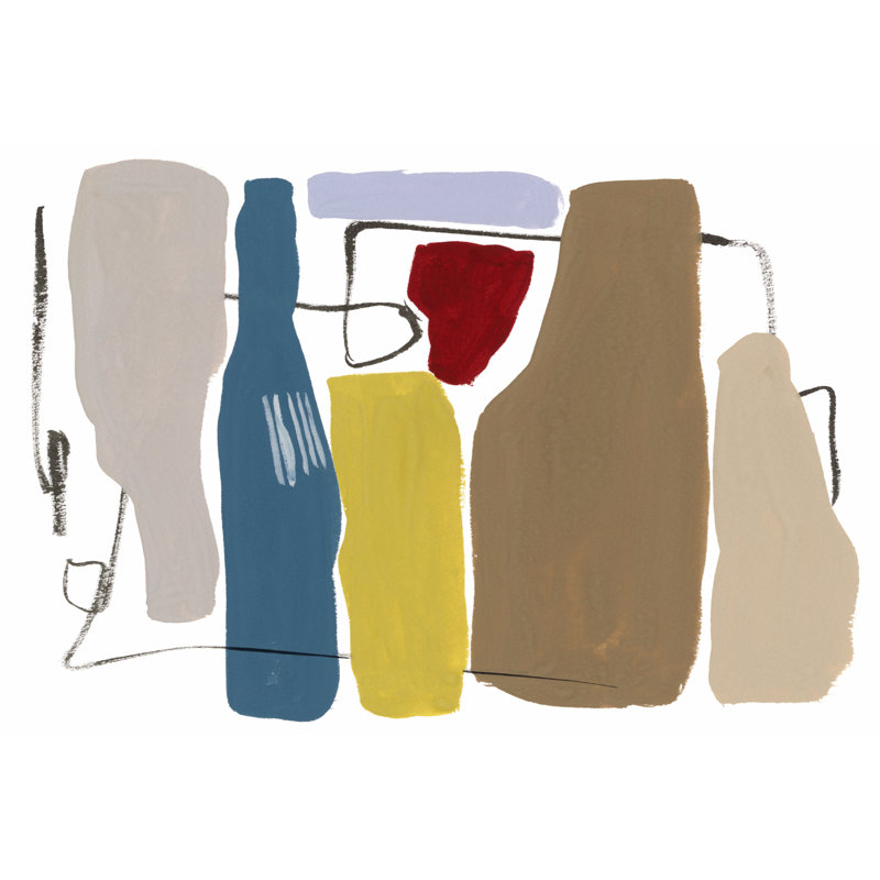 «Ceramique Vases III» par Melissa Wang - peinture sur toile tendue, H 32 po x l 48 po