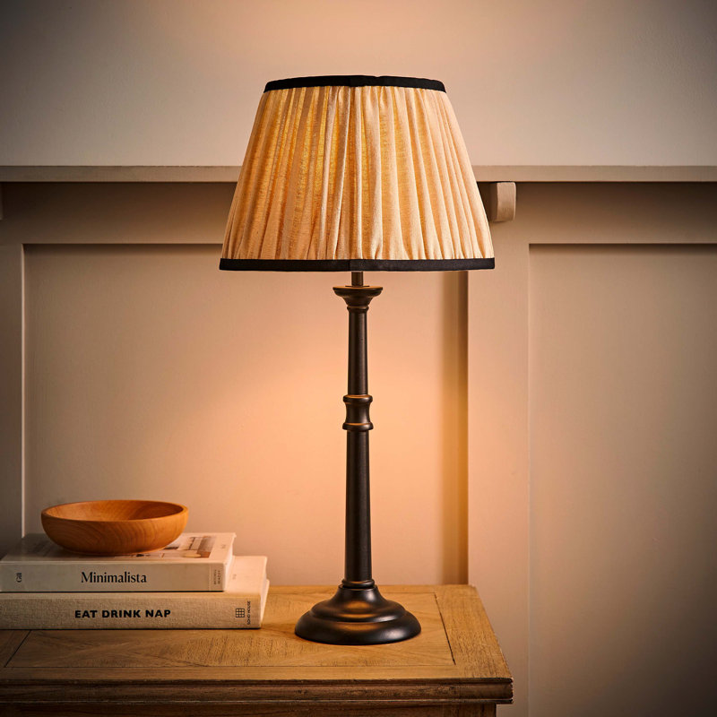 Tayfur Resin Table Lamp, Black, Cream/Black