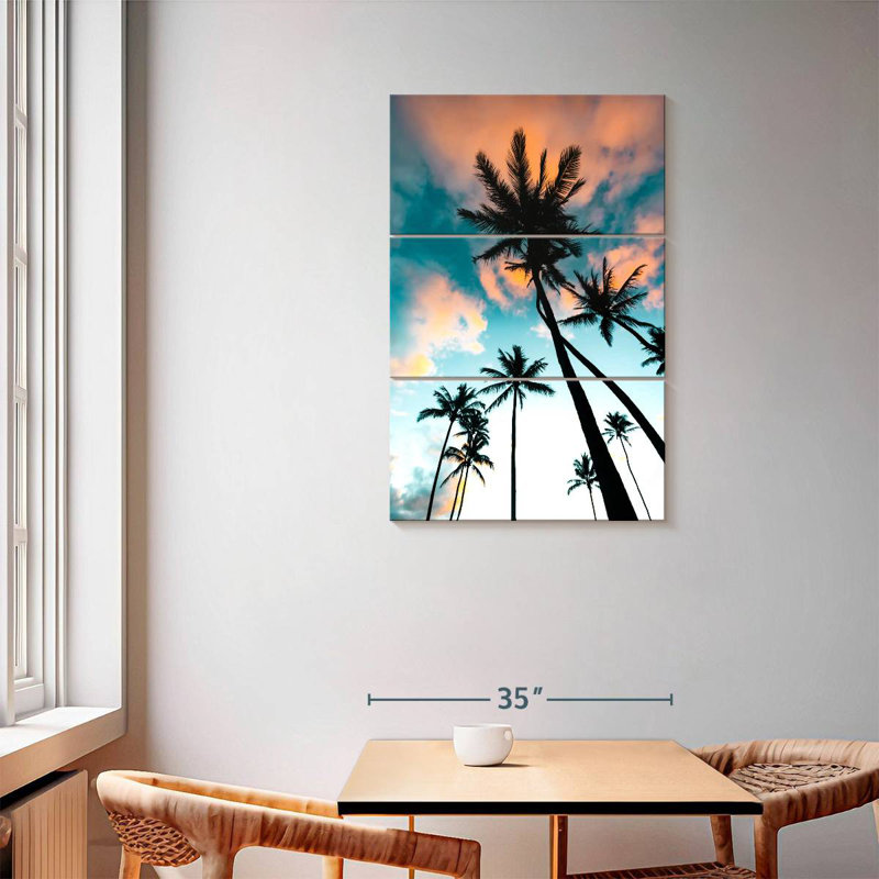 Harnek Palm Tree Sunrise Silhouette, 57" H x 36" W