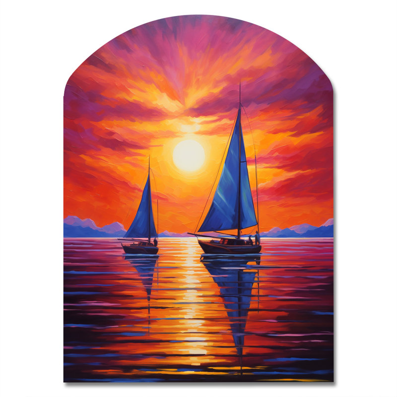 Amiraka - Bateau à voile asymétrique, décoration murale en métal, H 34 po x l 25 po