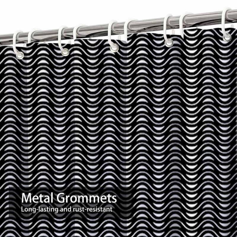 Rideau de douche Wavy Lines, L 72 po x l 78 po