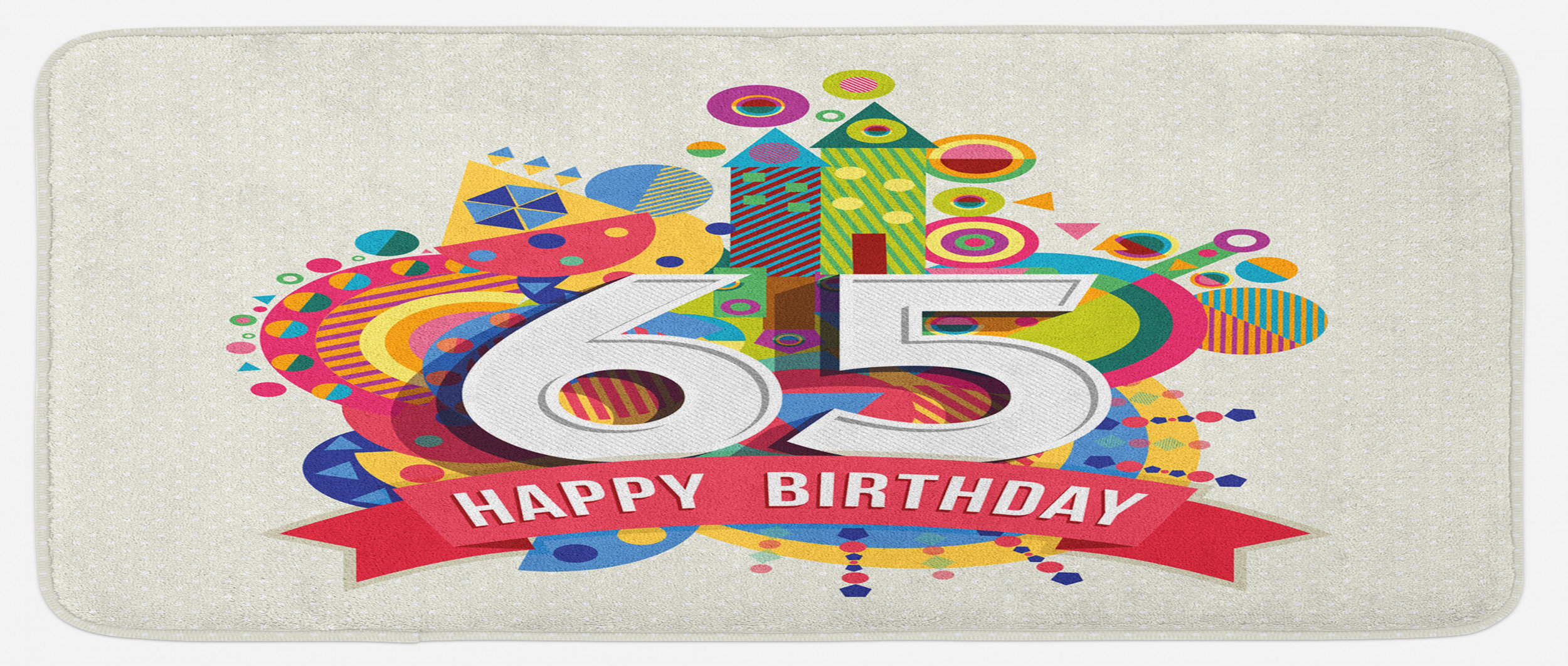 East Urban Home Ambesonne 65Th Birthday Kitchen Mat Wording And