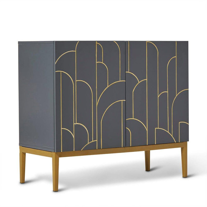 Heathfield 87cm Sideboard, Smoke Grey , 77 cm H x 90 cm W x 40 cm D