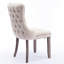 Chaise de salle à manger rembourrée beige avec 2 chaises Pieds en bois massif. Dossier haut confortable. Coussin de siège en mousse. Chevilles réglables. Paire de chaises Sw8809bg. Soutien du dos.-1004985706-1004985707