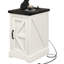 Table d'appoint blanche vieillie avec fonction de chargement et station de rangement, style salon