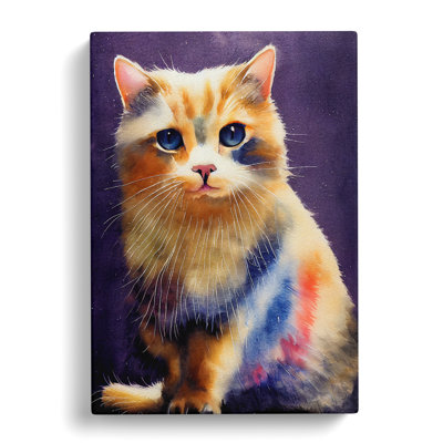 Watercolour Cat No.2 - Wrapped Canvas