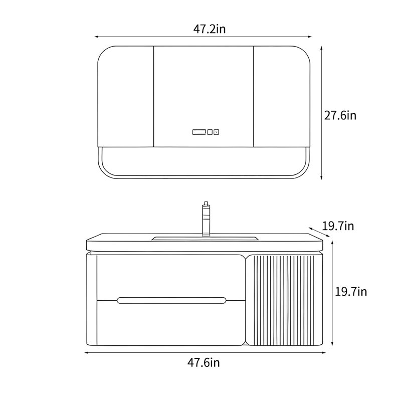 Armoire de salle de bain luxueuse de style français Vanitie, Beige
