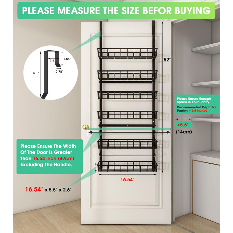 Pantry Storage And Organization, 6-Tier Adjustable Hanging Baskets