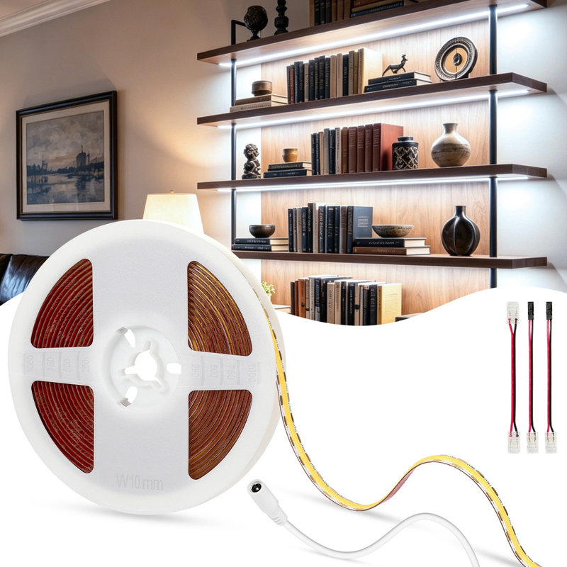 V4light 16.4ft 12V COB LED Strip Light, Cooll White 5000K