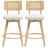 Uniondale Swivel Upholstered 26.2'' Counter Stool with Rattan Cane Back and Solid Wood Frame-1654579977