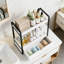 Organisateur de comptoir à 2 niveaux avec tiroir, étagère de meuble-lavabo en bois pour l'organisation de la cuisine, du bureau et de la salle de bain-854729332