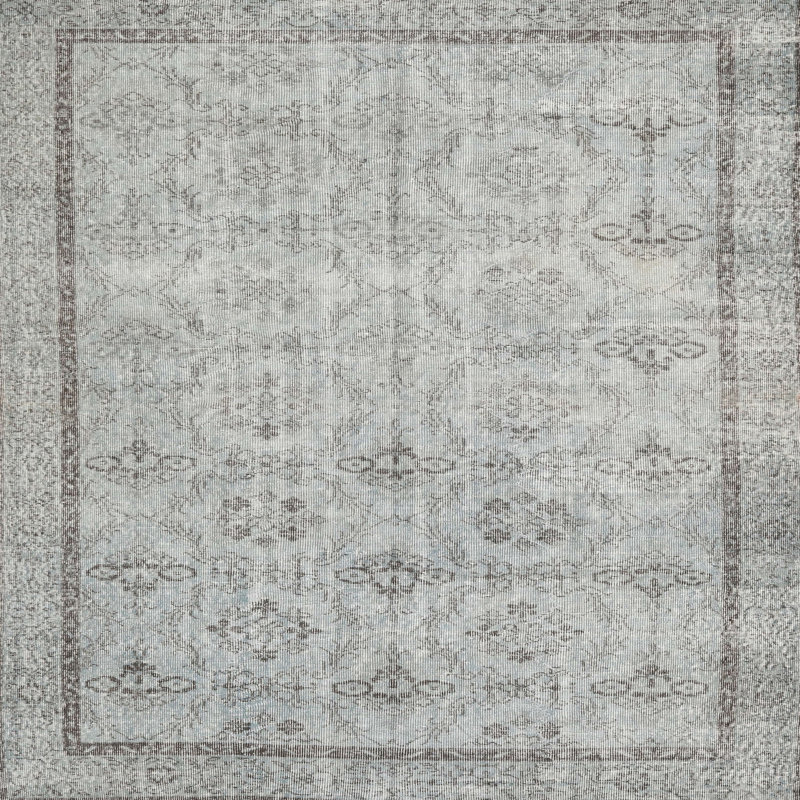 Tapis oriental gris / noir, Carré 7 pi
