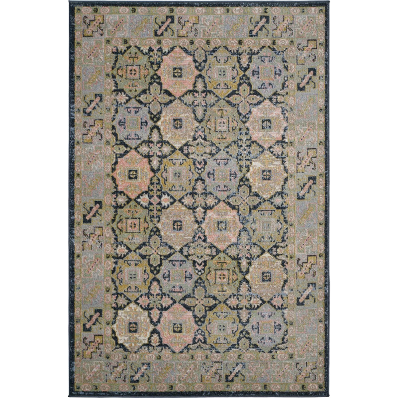 Taslin Rug, Blue, Rectangle 4'1'' x 6'1''