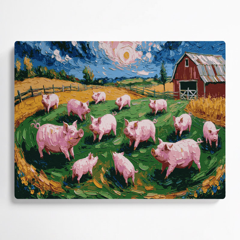 Ferme, cochons verts, art mural en métal, H 8 po x l 10 po