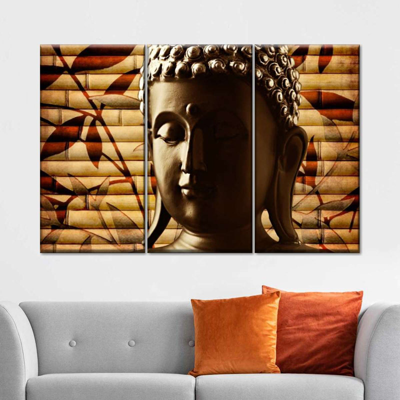 Bamboo Buddha Wall Art, reproduction d'art sur toile, H 45 po x l 28 po x P 1,25 po