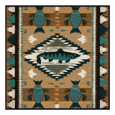 Washable Fish Southwestern Area Rug