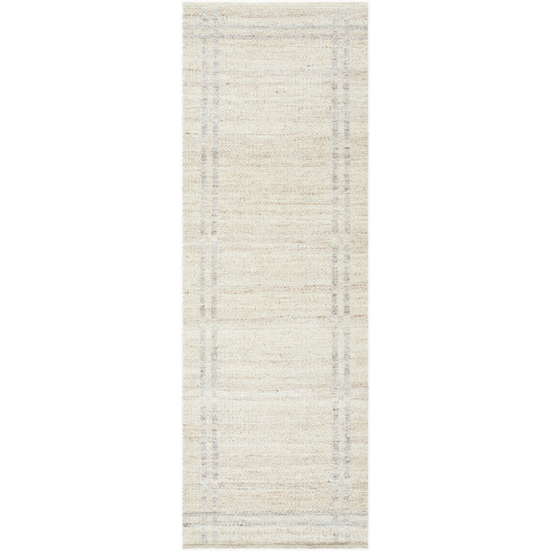 Lavande Wool Area Rug in Ivory, Runner 2'6" x 8'