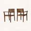 Ensemble de 2 chaises de patio en bois d'acacia Stamford avec dossier à lattes et siège, brun foncé