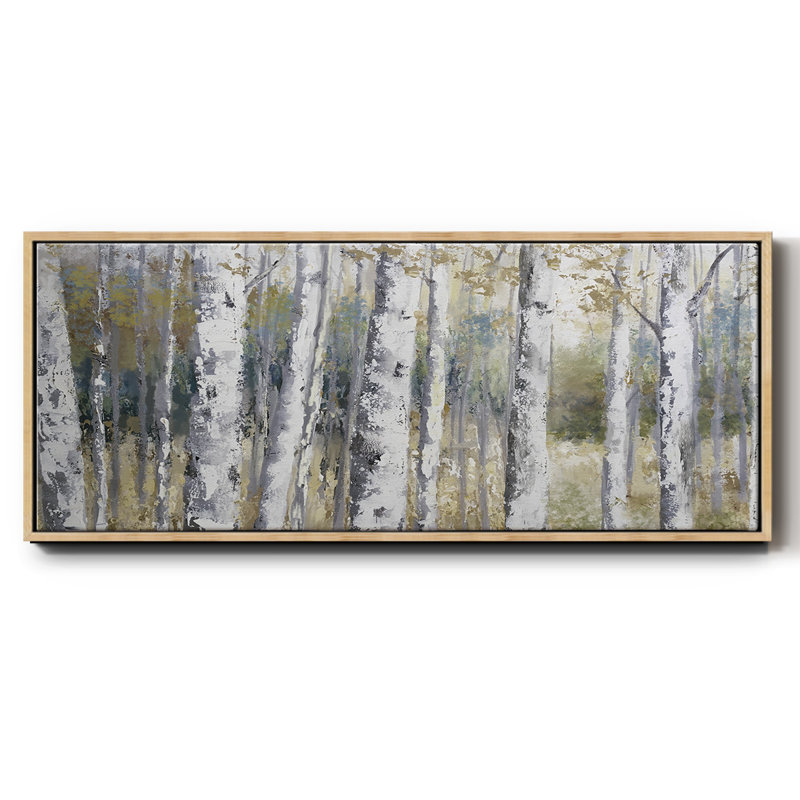 Hidden Birch- Framed Canvas, 20" H x 50" W